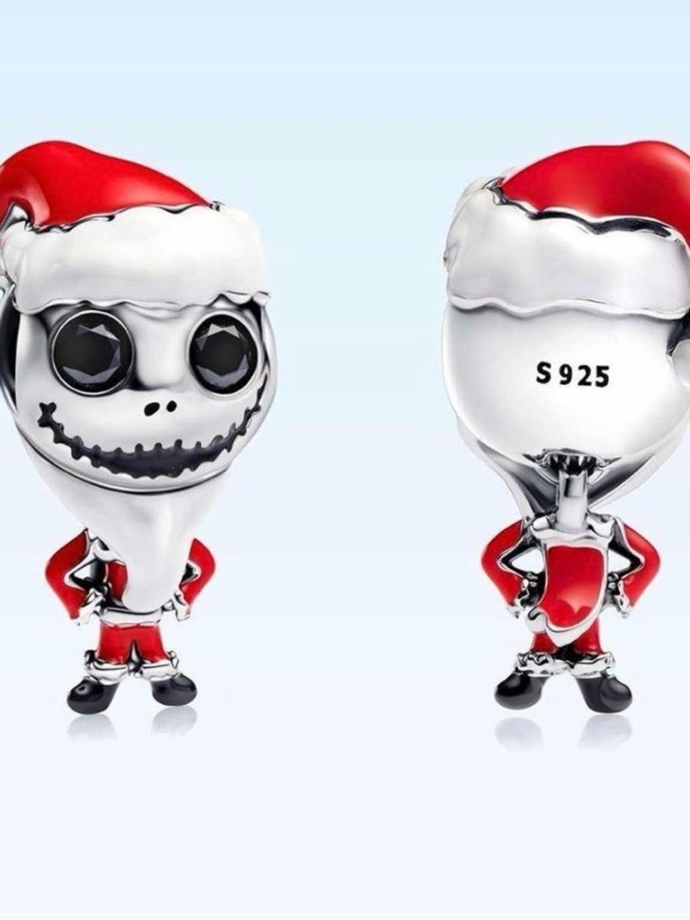 Sterling Silver Santa Jack Charm - Red and Silver Kids Costume Accessory
